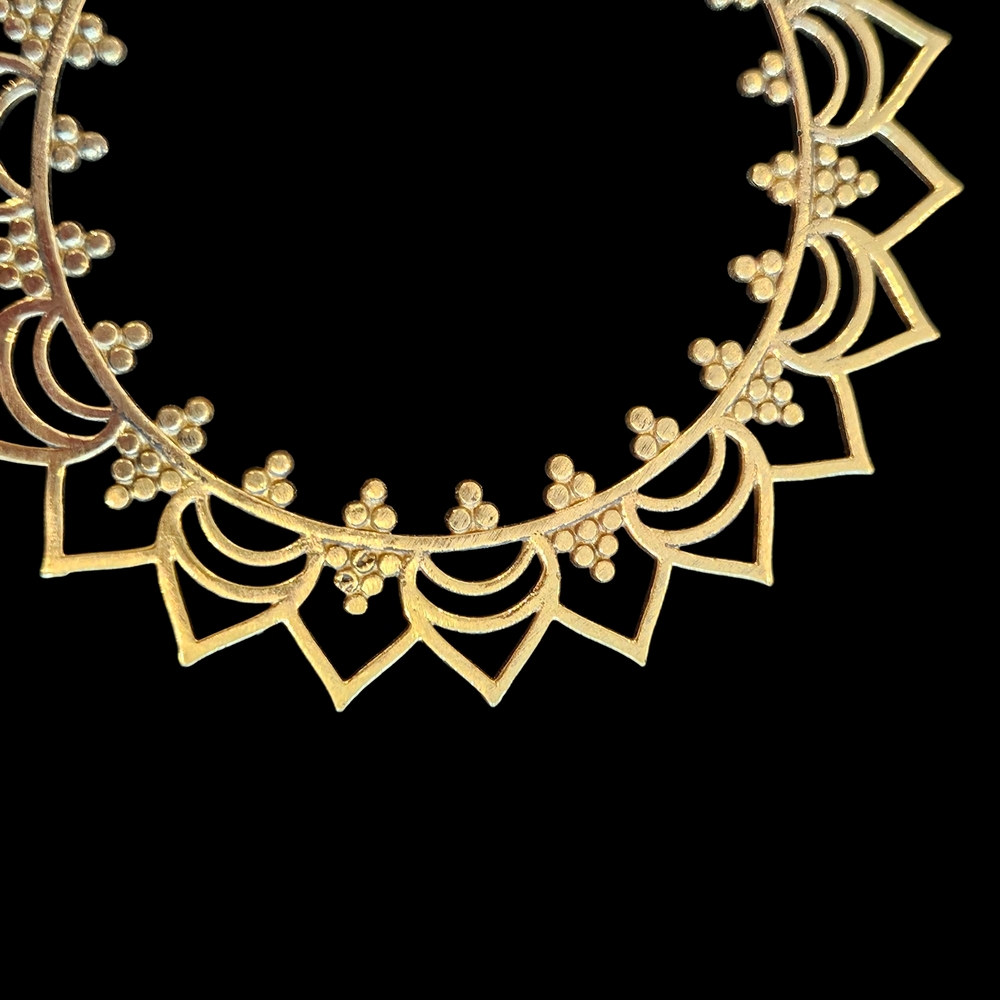 NWT - Boho Brass Hoop Earrings with Intricate Detailing - Picture 6 of 7